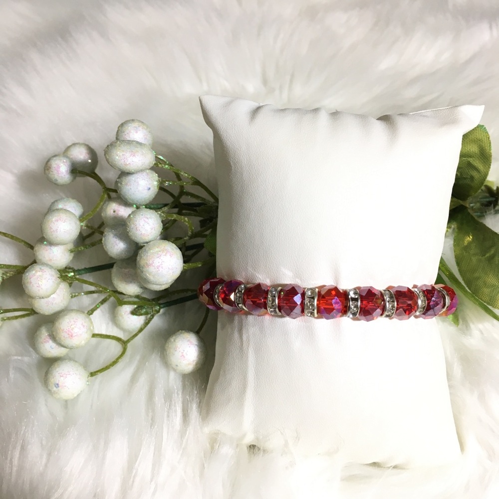 Ruby Red Shiny Diamond Bracelet